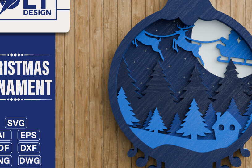 Intra απο ξύλο plywood 3mm-4mm πάχος Χριστουγεννιάτικο Στολίδι 3D Πολυεπίπεδο Δίασταση 20x30 cm INTRAFABR-107208573