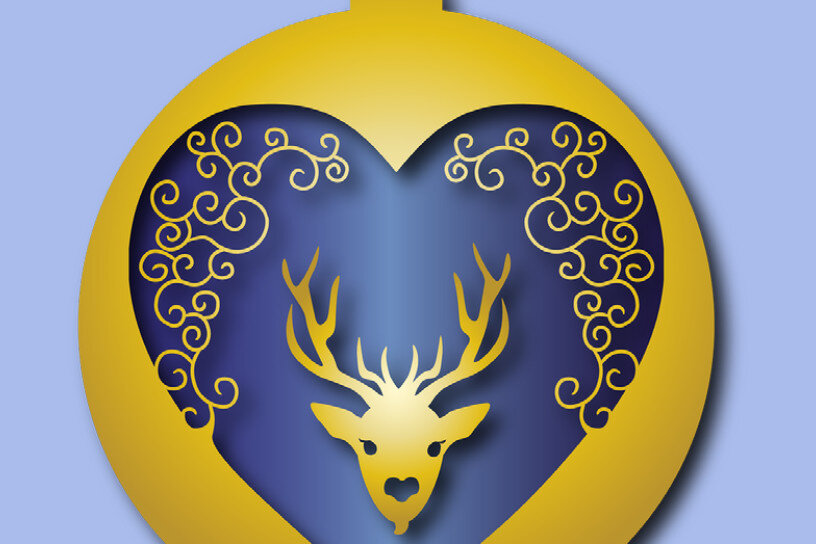 Σετ των 3 Intra απο ξύλο plywood 3mm-4mm πάχος Χριστουγεννιάτικο στολίδι Δίασταση 8x8 cm INTRAFABR-19884690