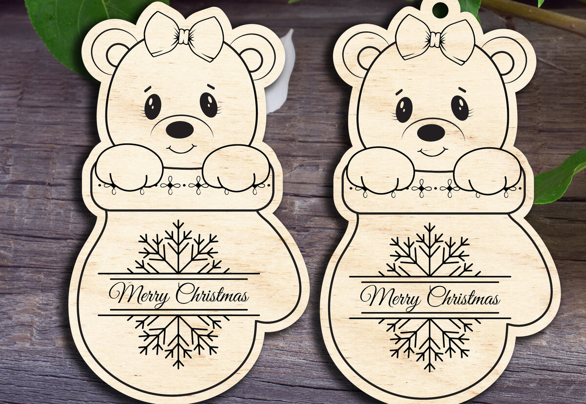 Σετ των 3 Intra απο ξύλο plywood 3mm-4mm πάχος Χριστουγεννιάτικο στολίδι Δίασταση 8x8 cm INTRAFABR-28903100