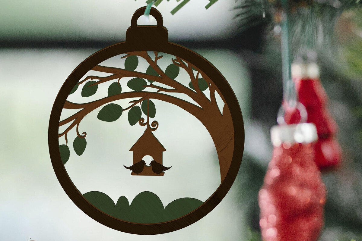 Σετ των 3 Intra απο ξύλο plywood 3mm-4mm πάχος Χριστουγεννιάτικο στολίδι, πρότυπο κοπής πουλιών Δίασταση 4x4 cm INTRAFABR-85734304