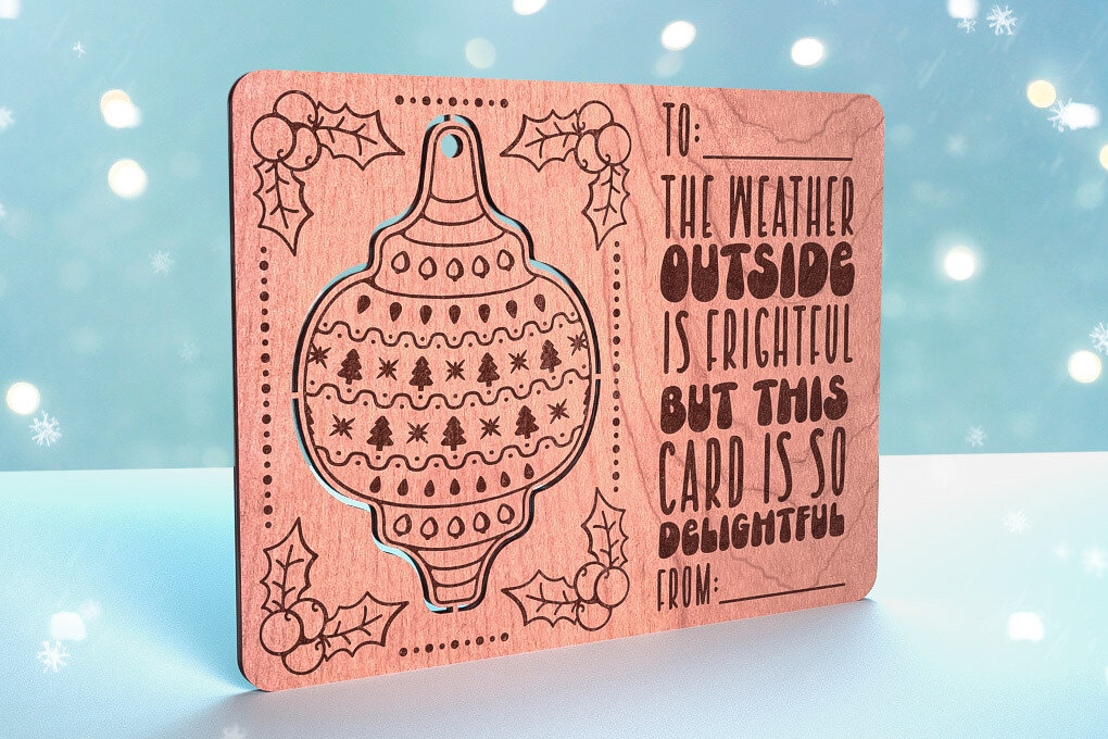 Σετ των 3 Intra απο ξύλο plywood 3mm-4mm πάχος Χριστουγεννιάτικη Διακοσμητική Κάρτα | Δίασταση 8x8 cm INTRAFABR-72467935