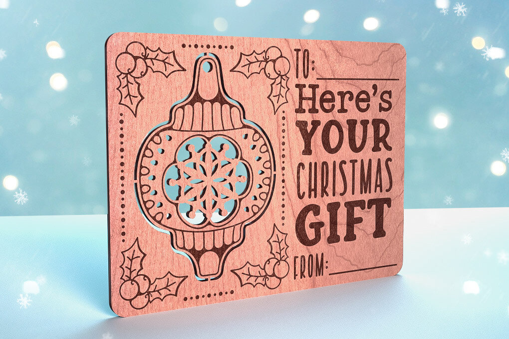 Σετ των 3 Intra απο ξύλο plywood 3mm-4mm πάχος Χριστουγεννιάτικη Διακοσμητική Κάρτα | Δίασταση 8x8 cm INTRAFABR-72467971