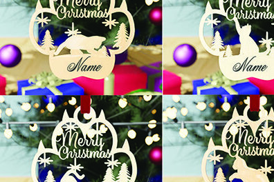 Intra απο ξύλο plywood 3mm-4mm πάχος ΧΡΙΣΤΟΥΓΕΝΝΙΑΤΙΚΟ Στολίδι για ΓΑΤΕΣ Δίασταση 30x30 cm INTRAFABR-16444203