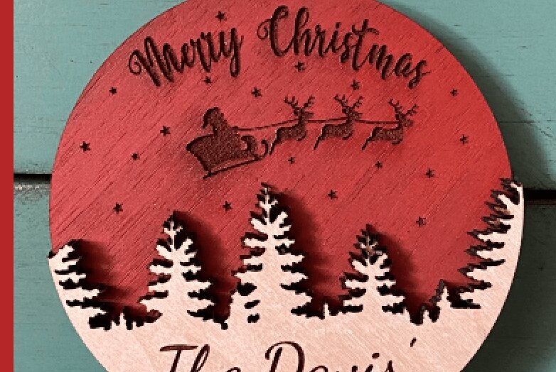 Σετ των 3 Intra απο ξύλο plywood 3mm-4mm πάχος Χριστουγεννιάτικο στολίδι, Χριστούγεννα Glowforge Δίασταση 8x8 cm INTRAFABR-32352332