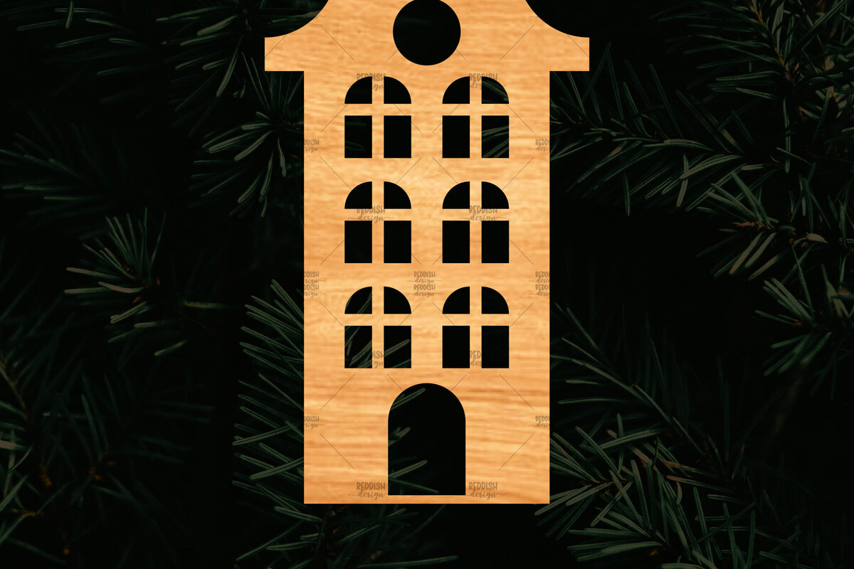 Σετ των 3 Intra απο ξύλο plywood 3mm-4mm πάχος Χριστουγεννιάτικο Διακοσμητικό Σπίτι Αποκομμένο Δίασταση 15x15 cm INTRAFABR-110321503