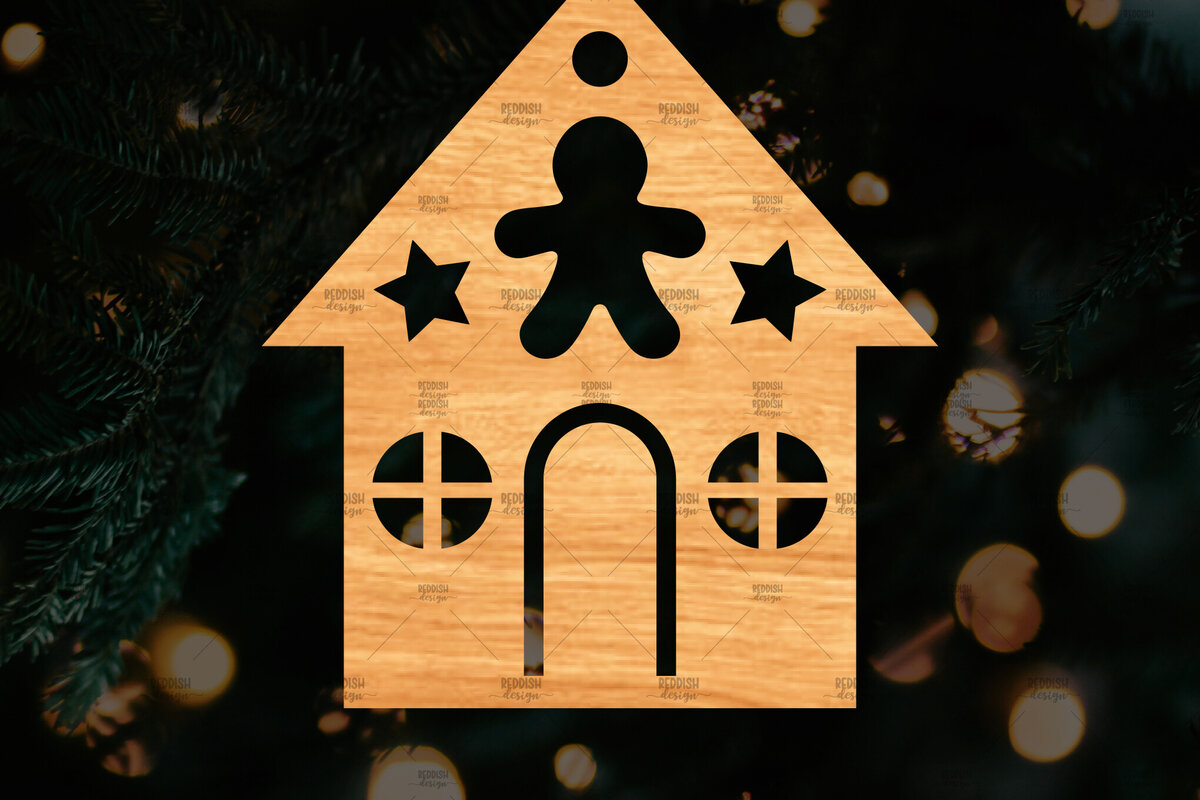 Σετ των 3 Intra απο ξύλο plywood 3mm-4mm πάχος Χριστουγεννιάτικο Διακοσμητικό Σπίτι Αποκομμένο Δίασταση 15x15 cm INTRAFABR-110321579