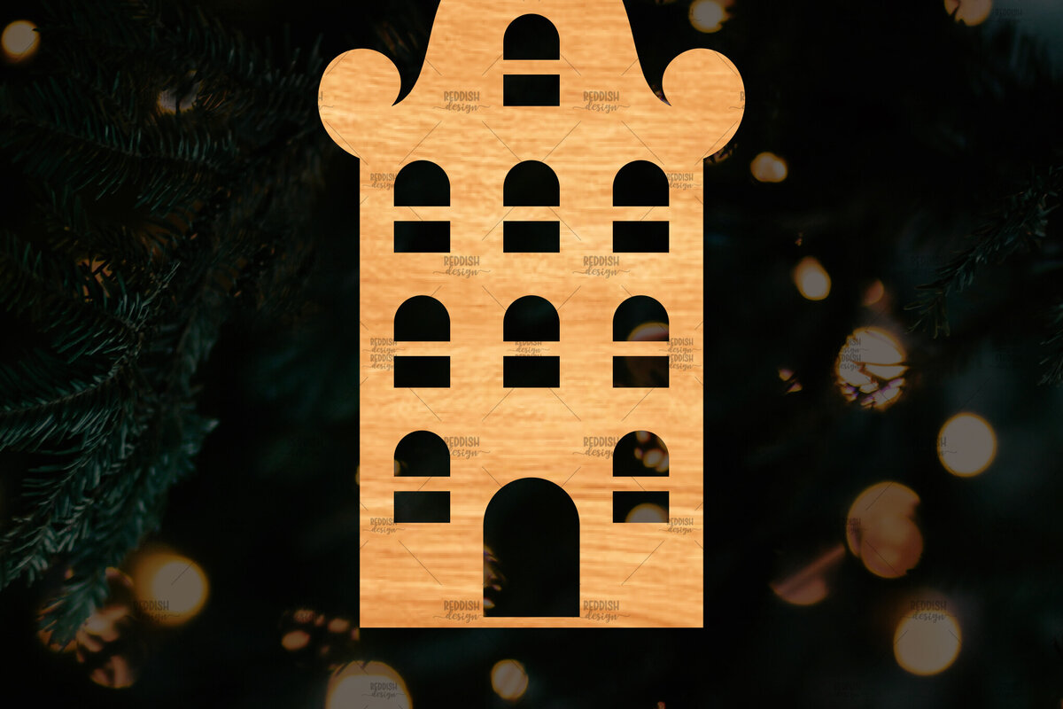 Σετ των 2 Intra απο ξύλο plywood 3mm-4mm πάχος Χριστουγεννιάτικο Διακοσμητικό Σπίτι Αποκομμένο Δίασταση 15x15 cm INTRAFABR-110321618