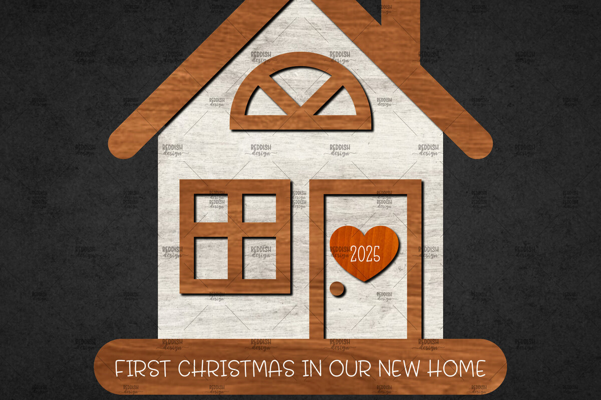 Σετ των 2 Intra απο ξύλο plywood 3mm-4mm πάχος Χριστουγεννιάτικο Διακοσμητικό Σπίτι Αποκομμένο Δίασταση 15x15 cm INTRAFABR-110673113