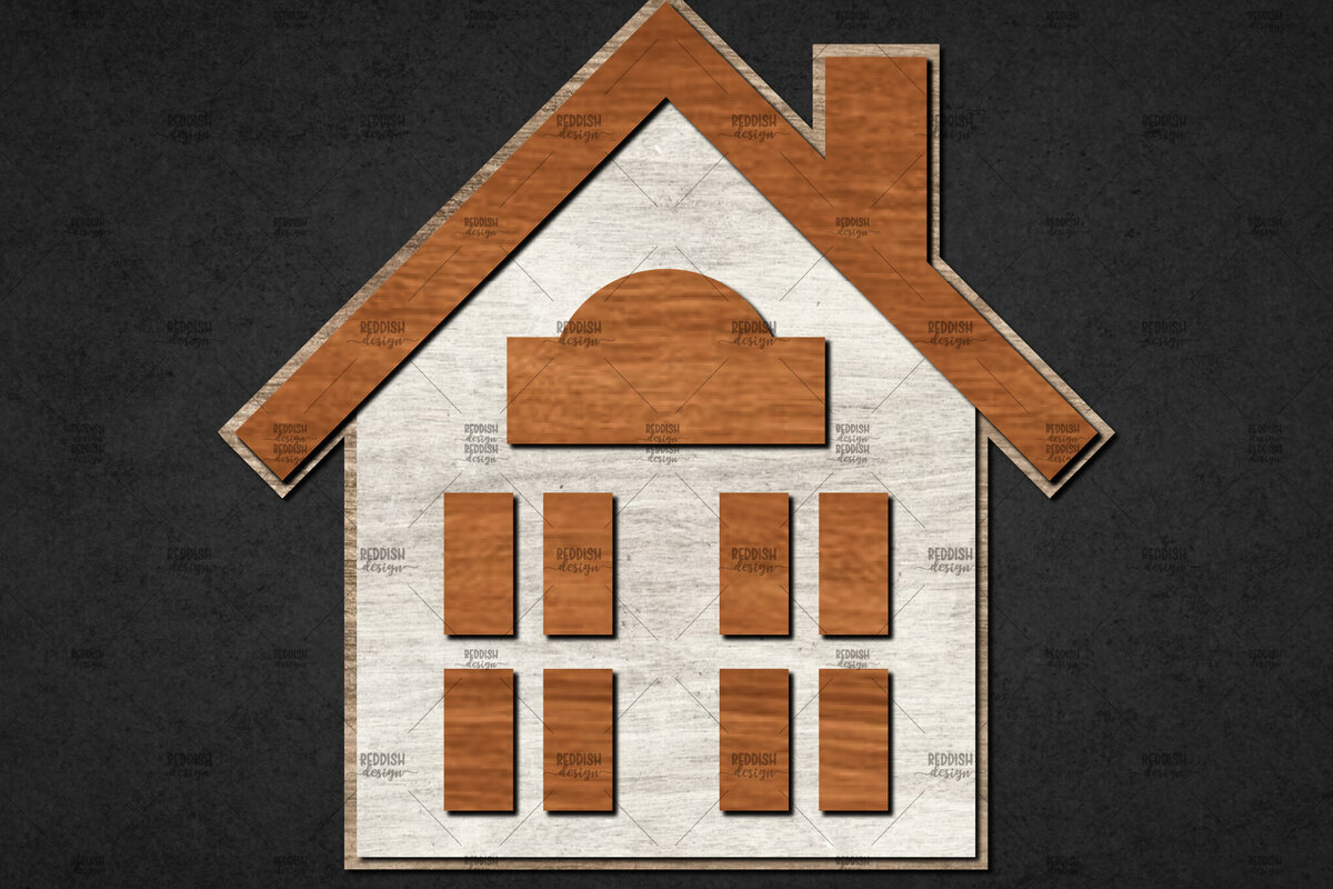 Σετ των 2 Intra απο ξύλο plywood 3mm-4mm πάχος Χριστουγεννιάτικο Διακοσμητικό Σπίτι Αποκομμένο Δίασταση 15x15 cm INTRAFABR-110840505