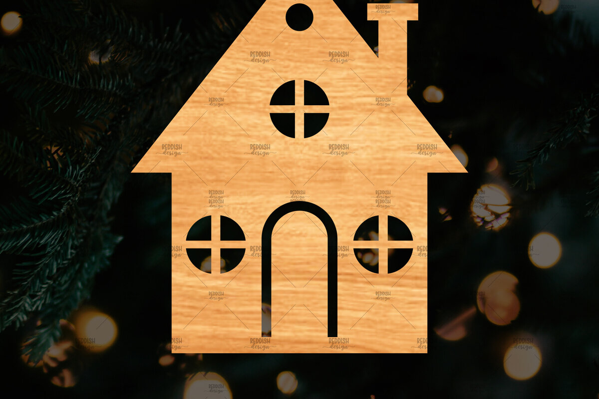 Σετ των 2 Intra απο ξύλο plywood 3mm-4mm πάχος Χριστουγεννιάτικο Διακοσμητικό Σπίτι Αποκομμένο Δίασταση 15x15 cm INTRAFABR-110320284