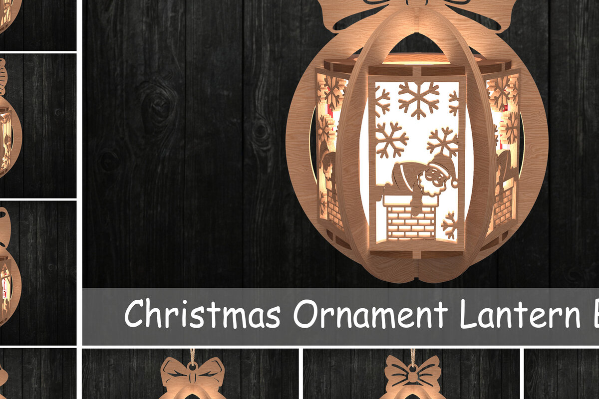 Σετ των 3 Intra απο ξύλο plywood 3mm-4mm πάχος Χριστουγεννιάτικο στολίδι φαναράκι Δίασταση 3x3 cm INTRAFABR-108508840