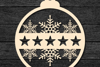 Σετ των 3 Intra απο ξύλο plywood 3mm-4mm πάχος Χριστουγεννιάτικο στολίδι Δίασταση 8x8 cm INTRAFABR-105803340