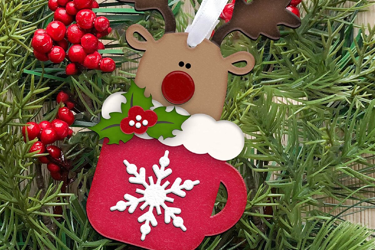 Σετ των 3 Intra απο ξύλο plywood 3mm-4mm πάχος Χριστουγεννιάτικο στολίδι . Δίασταση 4x4 cm INTRAFABR-106084061