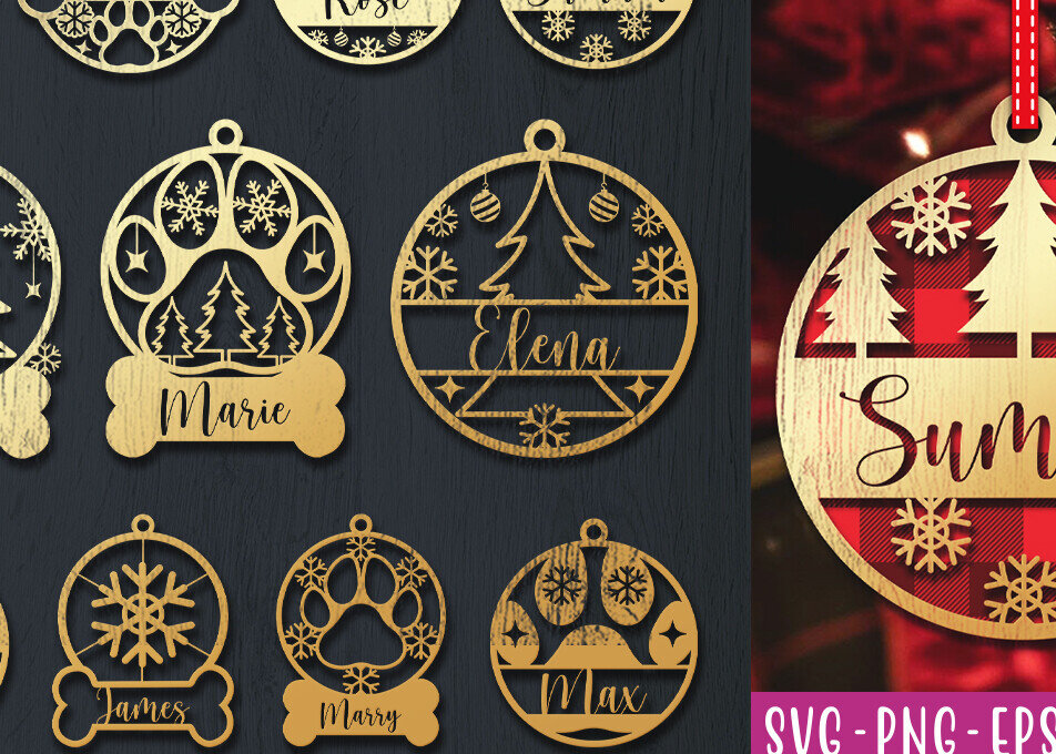 Σετ των 3 Intra απο ξύλο plywood 3mm-4mm πάχος Χριστουγεννιάτικο στολίδι τρισδιάστατο Δίασταση 8x8 cm INTRAFABR-83328680