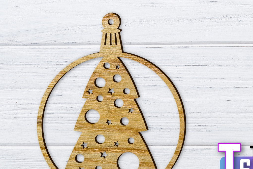 Σετ των 3 Intra απο ξύλο plywood 3mm-4mm πάχος Χριστουγεννιάτικο στολίδι Δίασταση 8x8 cm INTRAFABR-36318558