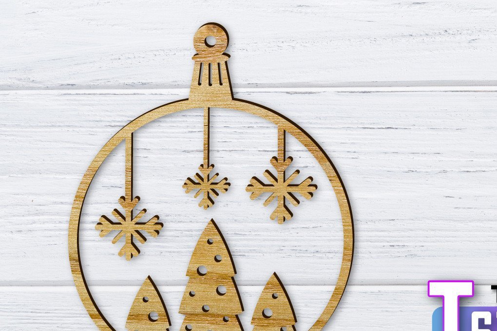 Σετ των 3 Intra απο ξύλο plywood 3mm-4mm πάχος Χριστουγεννιάτικο στολίδι Δίασταση 8x8 cm INTRAFABR-36318578