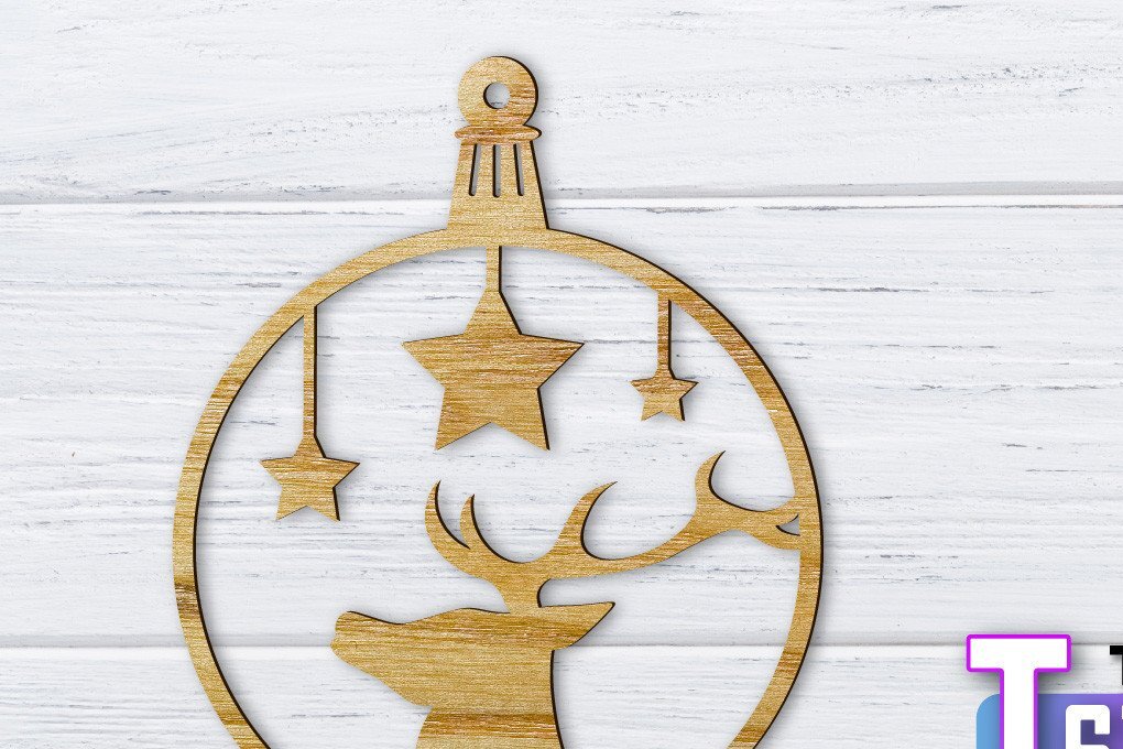 Σετ των 3 Intra απο ξύλο plywood 3mm-4mm πάχος Χριστουγεννιάτικο στολίδι Δίασταση 8x8 cm INTRAFABR-36318626