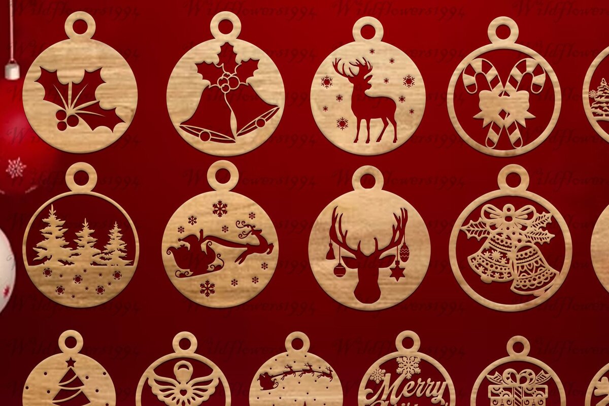 Intra απο ξύλο plywood 3mm-4mm πάχος Χριστουγεννιάτικο στολίδι Δέσμη κοπής με λέιζερ Δίασταση 20x30 cm INTRAFABR-34036549