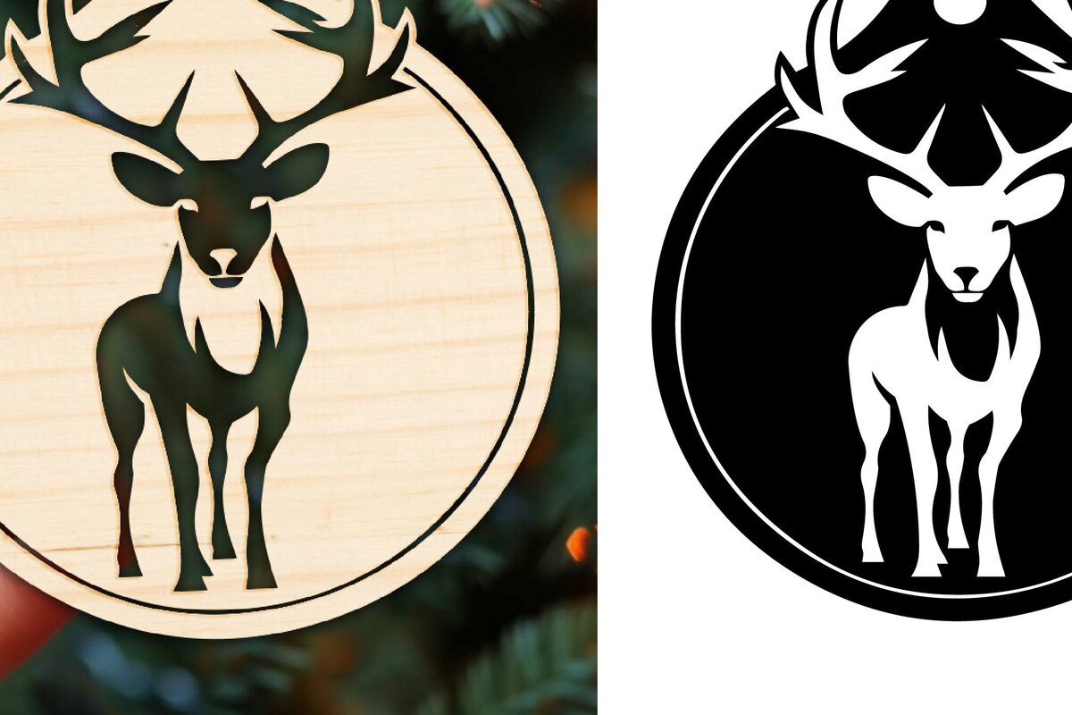 Σετ των 3 Intra απο ξύλο plywood 3mm-4mm πάχος κοπής με λέιζερ Χριστουγεννιάτικο Στολίδι. Δίασταση 5x5 cm INTRAFABR-74381082