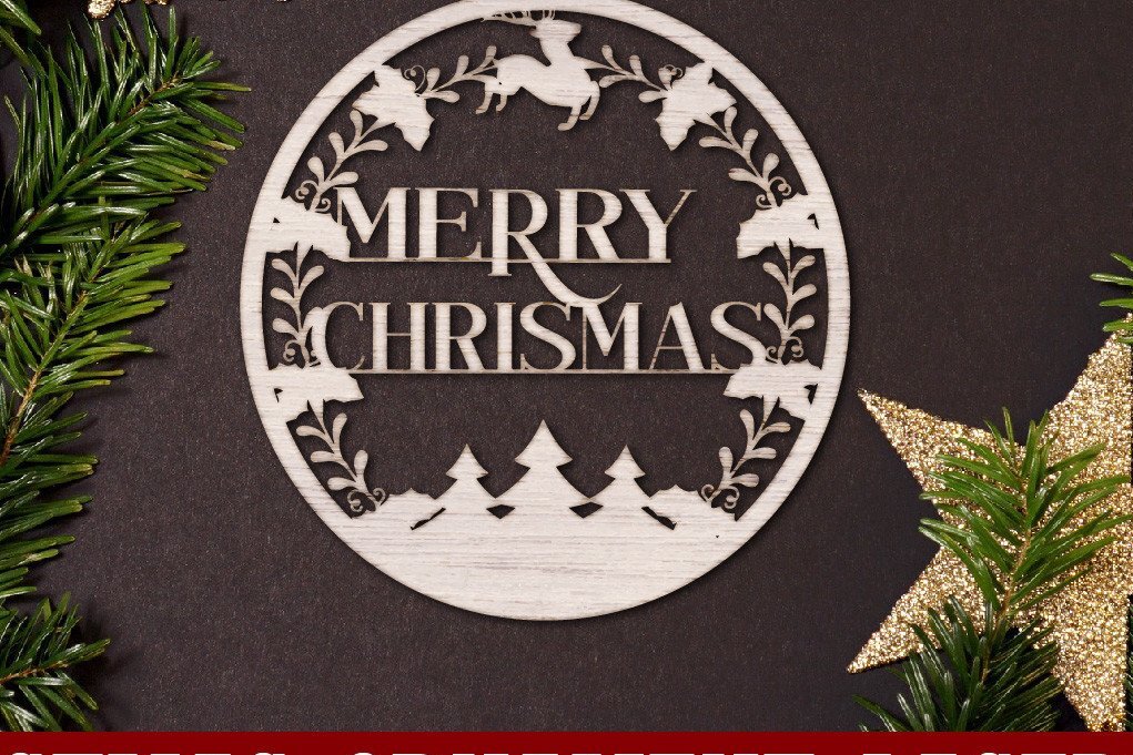 Σετ των 3 Intra απο ξύλο plywood 3mm-4mm πάχος κοπής με λέιζερ Χριστουγεννιάτικο Στολίδι. Δίασταση 6x6 cm INTRAFABR-33700922