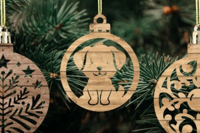 Σετ των 3 Intra απο ξύλο plywood 3mm-4mm πάχος Χριστουγεννιάτικο στολίδι κοπής με λέιζερ Δίασταση 4x4 cm INTRAFABR-105972182