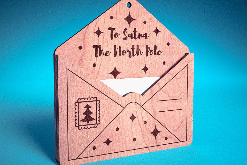 Σετ των 3 Intra απο ξύλο plywood 3mm-4mm πάχος Χριστουγεννιάτικο στολίδι Δίασταση 8x8 cm INTRAFABR-75889920