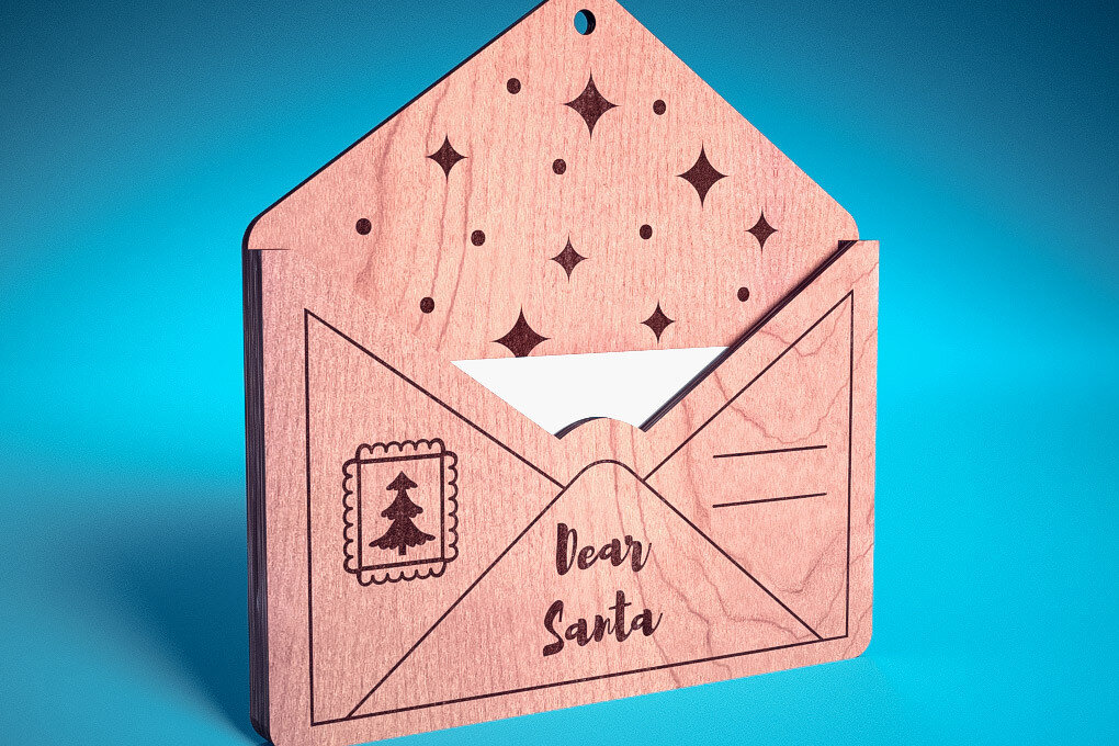 Σετ των 3 Intra απο ξύλο plywood 3mm-4mm πάχος Χριστουγεννιάτικο στολίδι Δίασταση 8x8 cm INTRAFABR-75889986