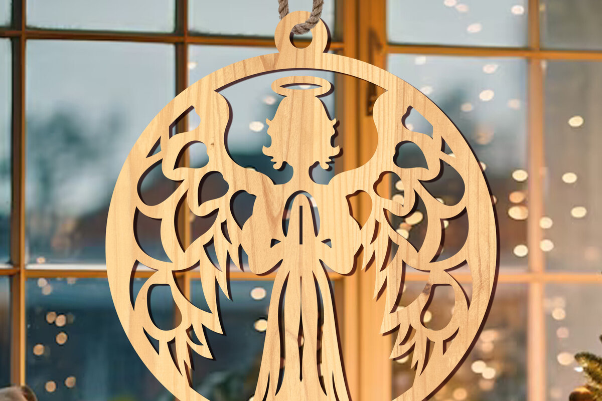 Σετ των 3 Intra απο ξύλο plywood 3mm-4mm πάχος Χριστουγεννιάτικο Στολίδι Δίασταση 8x8 cm INTRAFABR-108823603