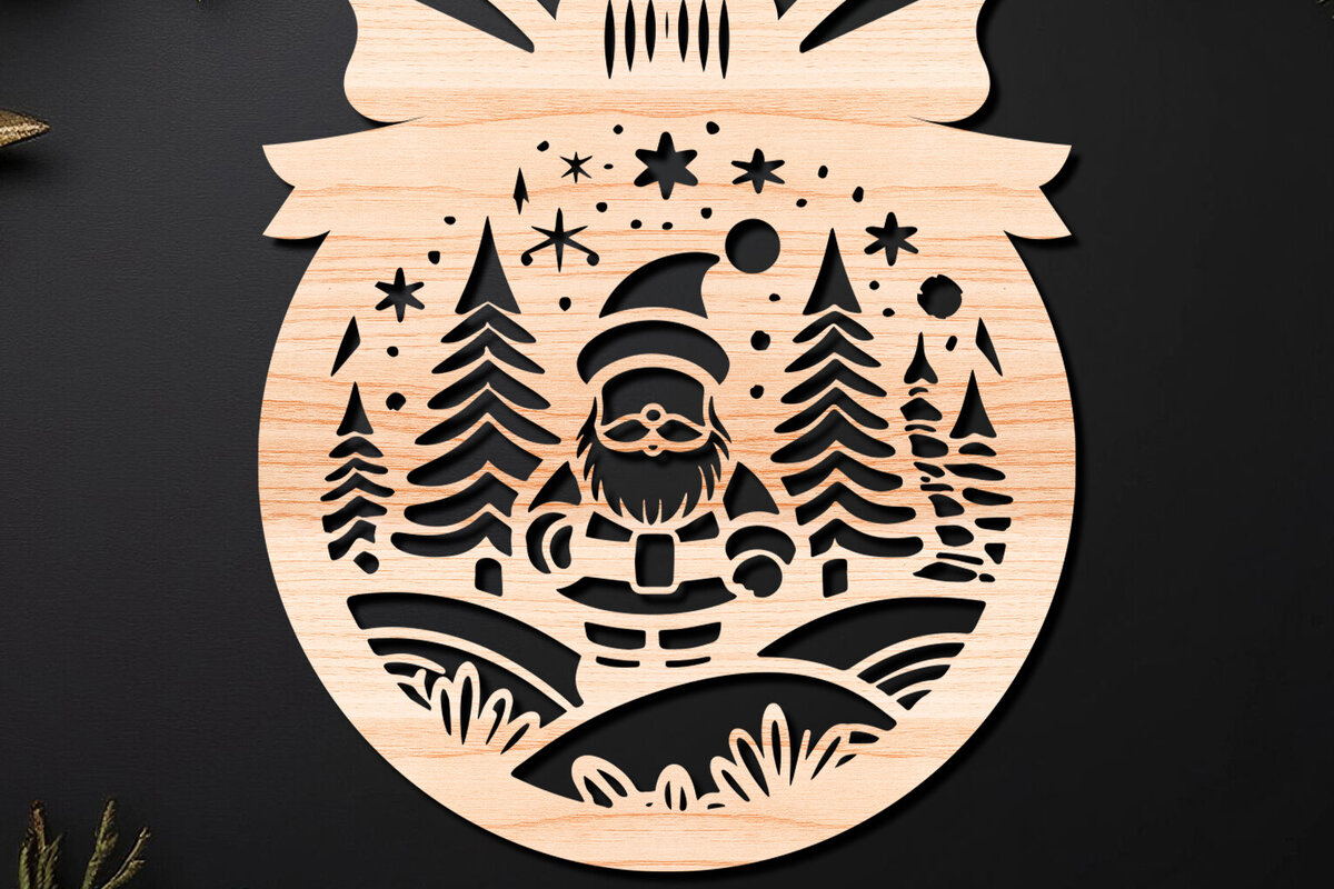 Σετ των 3 Intra απο ξύλο plywood 3mm-4mm πάχος Χριστουγεννιάτικο Στολίδι Δίασταση 8x8 cm INTRAFABR-110212386