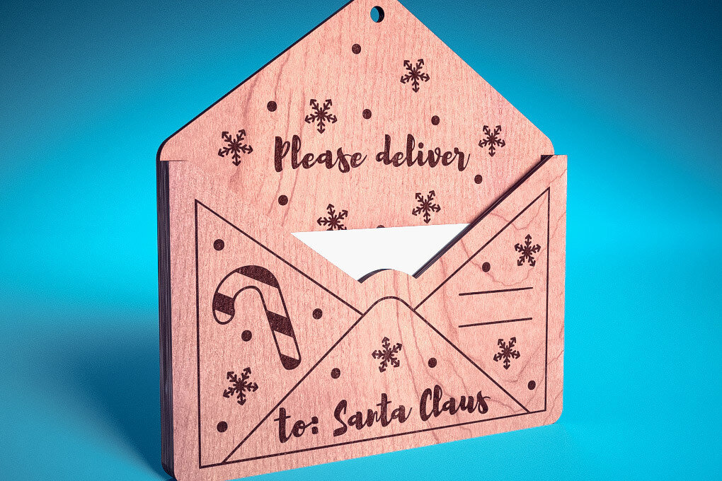 Σετ των 3 Intra απο ξύλο plywood 3mm-4mm πάχος Χριστουγεννιάτικο στολίδι Δίασταση 8x8 cm INTRAFABR-75890278