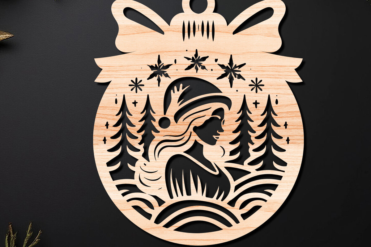 Σετ των 3 Intra απο ξύλο plywood 3mm-4mm πάχος Χριστουγεννιάτικο Στολίδι Δίασταση 8x8 cm INTRAFABR-110255000