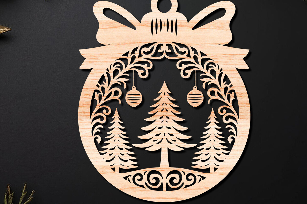 Σετ των 3 Intra απο ξύλο plywood 3mm-4mm πάχος Χριστουγεννιάτικο Στολίδι Δίασταση 8x8 cm INTRAFABR-110255042