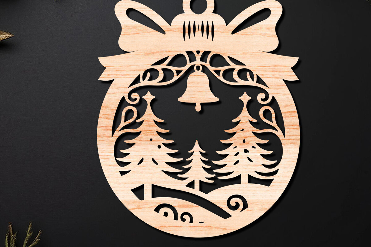 Σετ των 3 Intra απο ξύλο plywood 3mm-4mm πάχος Χριστουγεννιάτικο Στολίδι Δίασταση 8x8 cm INTRAFABR-110255056