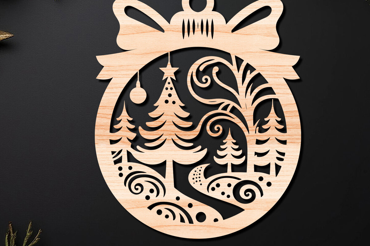 Σετ των 3 Intra απο ξύλο plywood 3mm-4mm πάχος Χριστουγεννιάτικο Στολίδι Δίασταση 8x8 cm INTRAFABR-110255067