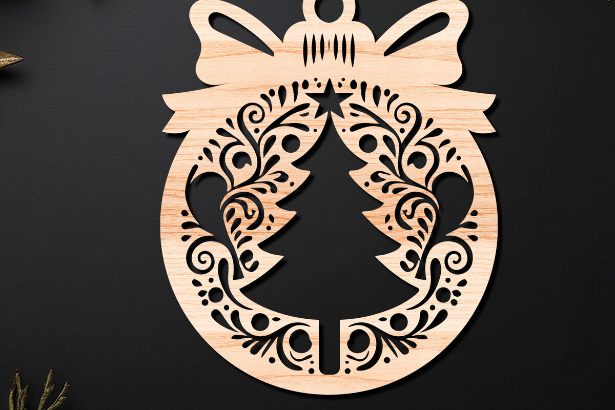 Σετ των 3 Intra απο ξύλο plywood 3mm-4mm πάχος Χριστουγεννιάτικο Στολίδι Δίασταση 8x8 cm INTRAFABR-110255080