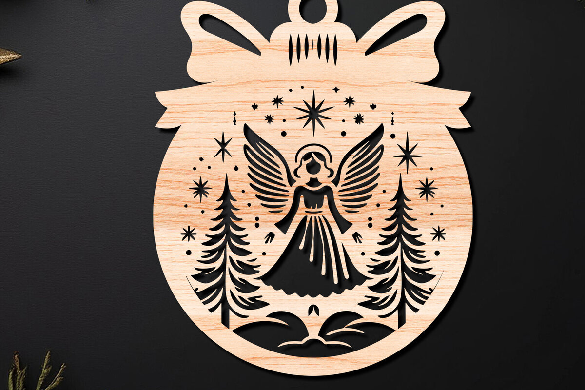 Σετ των 3 Intra απο ξύλο plywood 3mm-4mm πάχος Χριστουγεννιάτικο Στολίδι Δίασταση 8x8 cm INTRAFABR-110255102