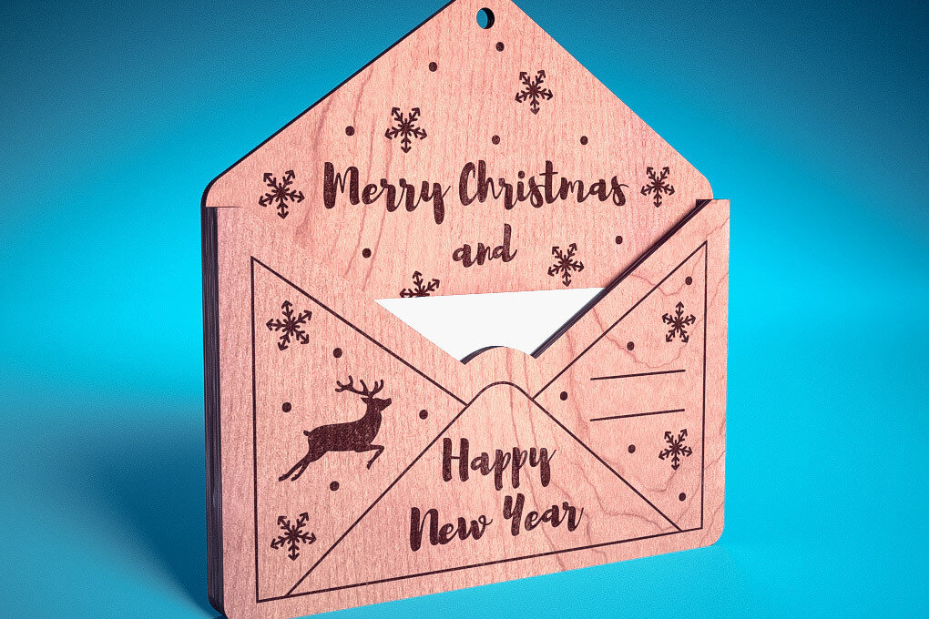 Σετ των 3 Intra απο ξύλο plywood 3mm-4mm πάχος Χριστουγεννιάτικο στολίδι Δίασταση 8x8 cm INTRAFABR-75890300