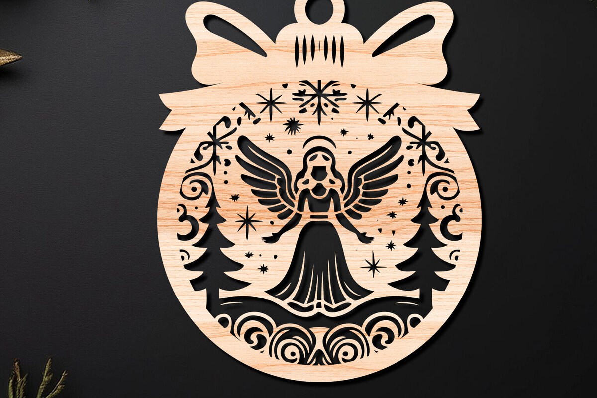 Σετ των 3 Intra απο ξύλο plywood 3mm-4mm πάχος Χριστουγεννιάτικο Στολίδι Δίασταση 8x8 cm INTRAFABR-110255108