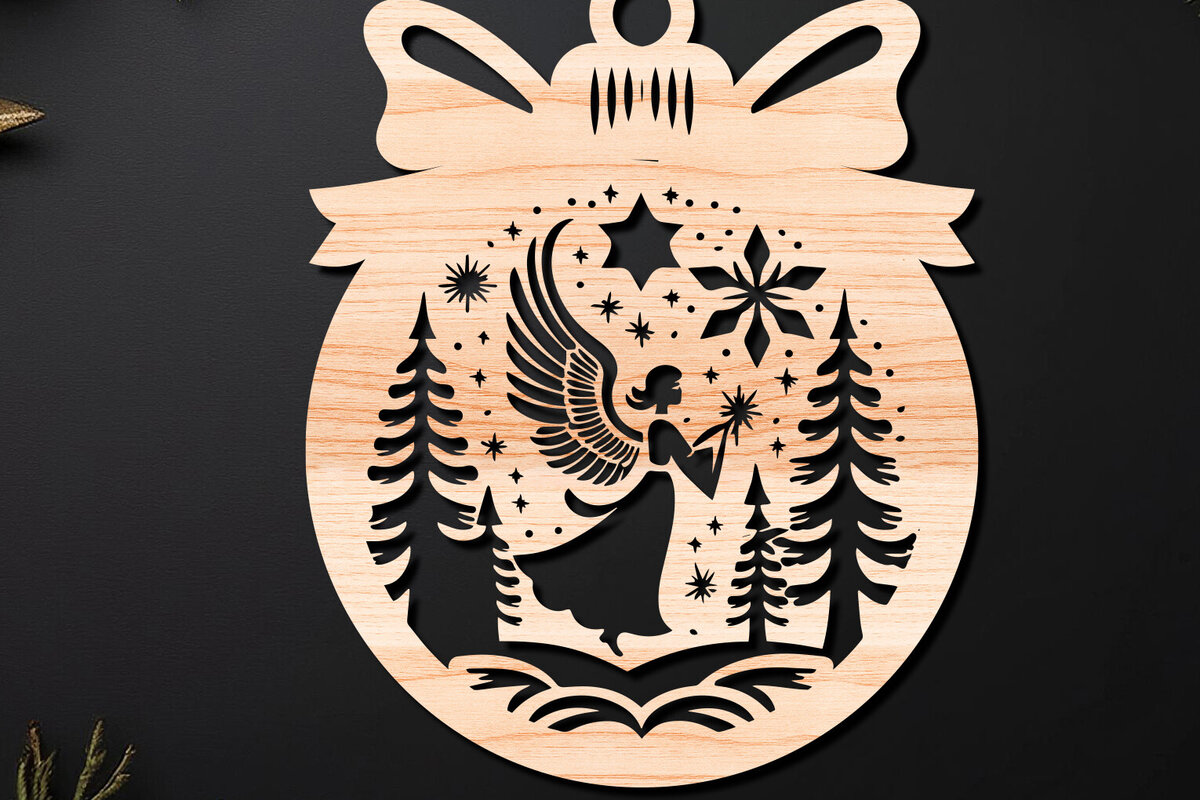 Σετ των 3 Intra απο ξύλο plywood 3mm-4mm πάχος Χριστουγεννιάτικο Στολίδι Δίασταση 8x8 cm INTRAFABR-110255118