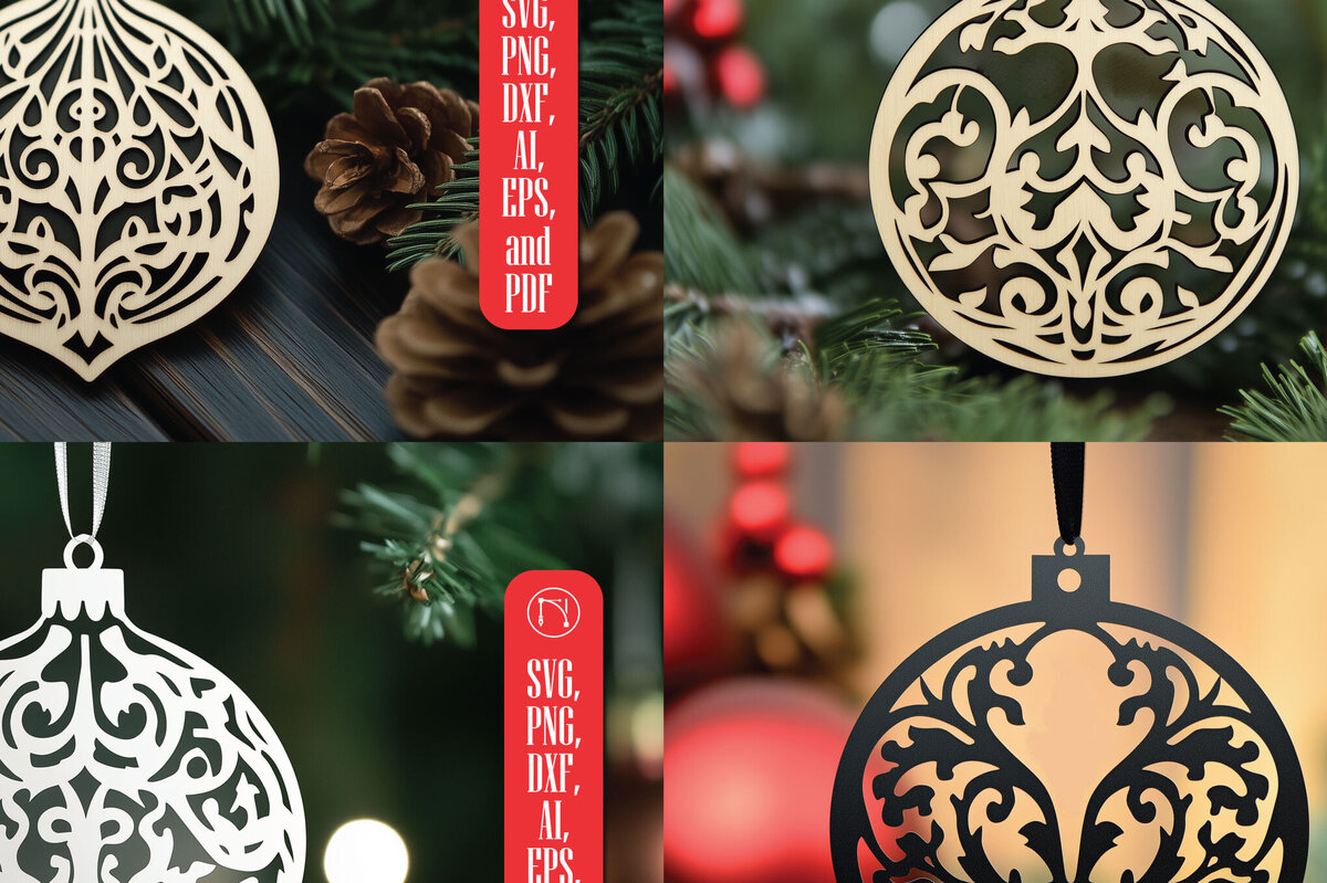 Σετ των 3 Intra απο ξύλο plywood 3mm-4mm πάχος Χριστουγεννιάτικο στολίδι Δίασταση 8x8 cm INTRAFABR-105343690