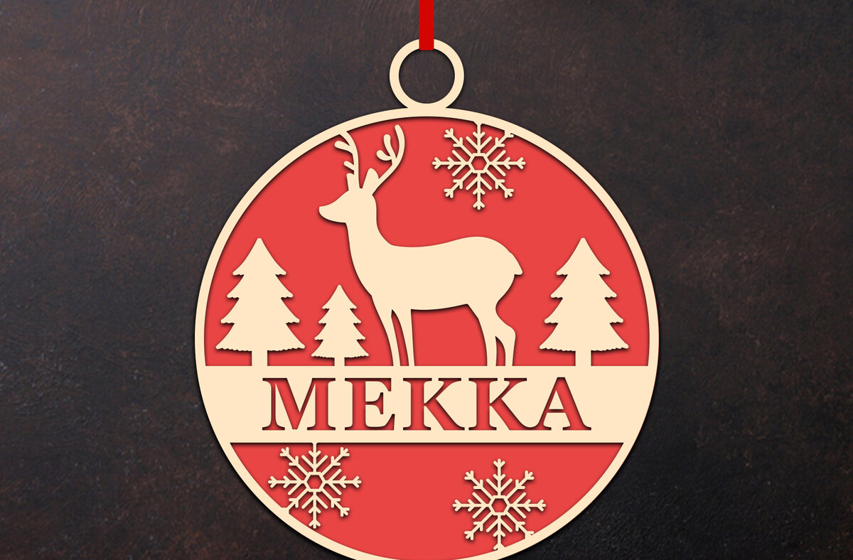 Σετ των 3 Intra απο ξύλο plywood 3mm-4mm πάχος Χριστουγεννιάτικο Στολίδι Deer Δίασταση 8x8 cm INTRAFABR-50815196