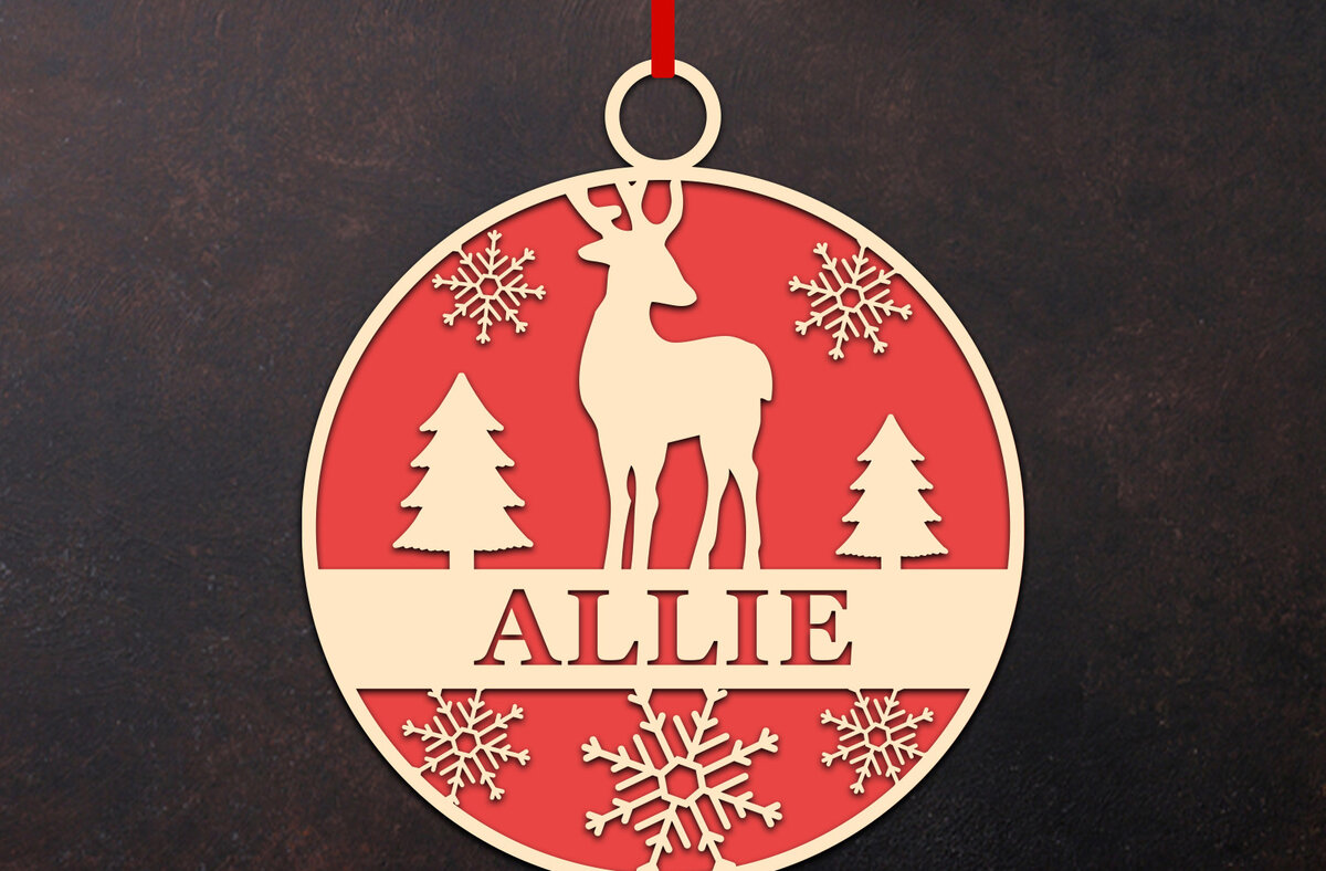 Σετ των 3 Intra απο ξύλο plywood 3mm-4mm πάχος Χριστουγεννιάτικο Στολίδι Deer Δίασταση 8x8 cm INTRAFABR-50816243