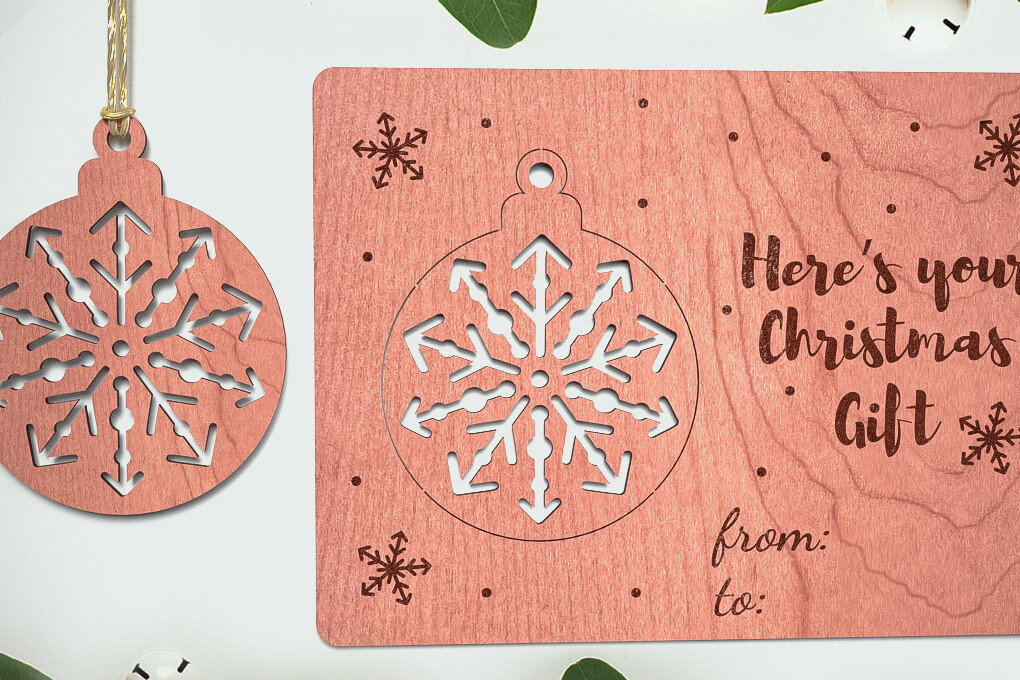 Σετ των 3 Intra απο ξύλο plywood 3mm-4mm πάχος Χριστουγεννιάτικο στολίδι Σχέδιο Δίασταση 8x8 cm INTRAFABR-75888299