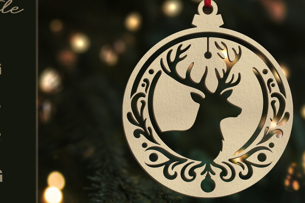 Σετ των 3 Intra απο ξύλο plywood 3mm-4mm πάχος Χριστουγεννιάτικο Στολίδι | | Δίασταση 8x8 cm INTRAFABR-109549158