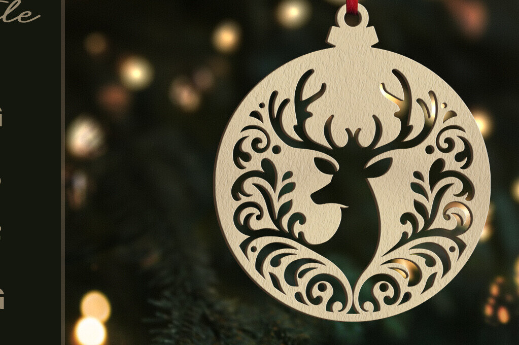 Σετ των 3 Intra απο ξύλο plywood 3mm-4mm πάχος Χριστουγεννιάτικο Στολίδι | | Δίασταση 8x8 cm INTRAFABR-109552558