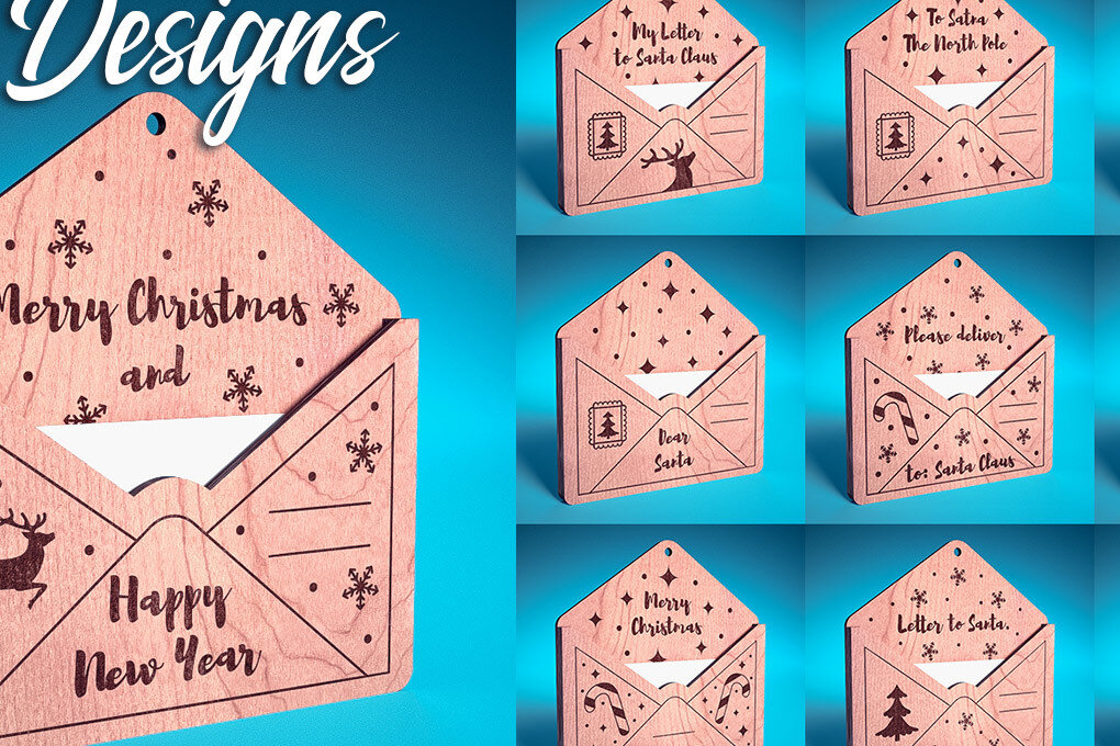 Σετ των 3 Intra απο ξύλο plywood 3mm-4mm πάχος Χριστουγεννιάτικο στολίδι Δίασταση 8x8 cm INTRAFABR-75889876