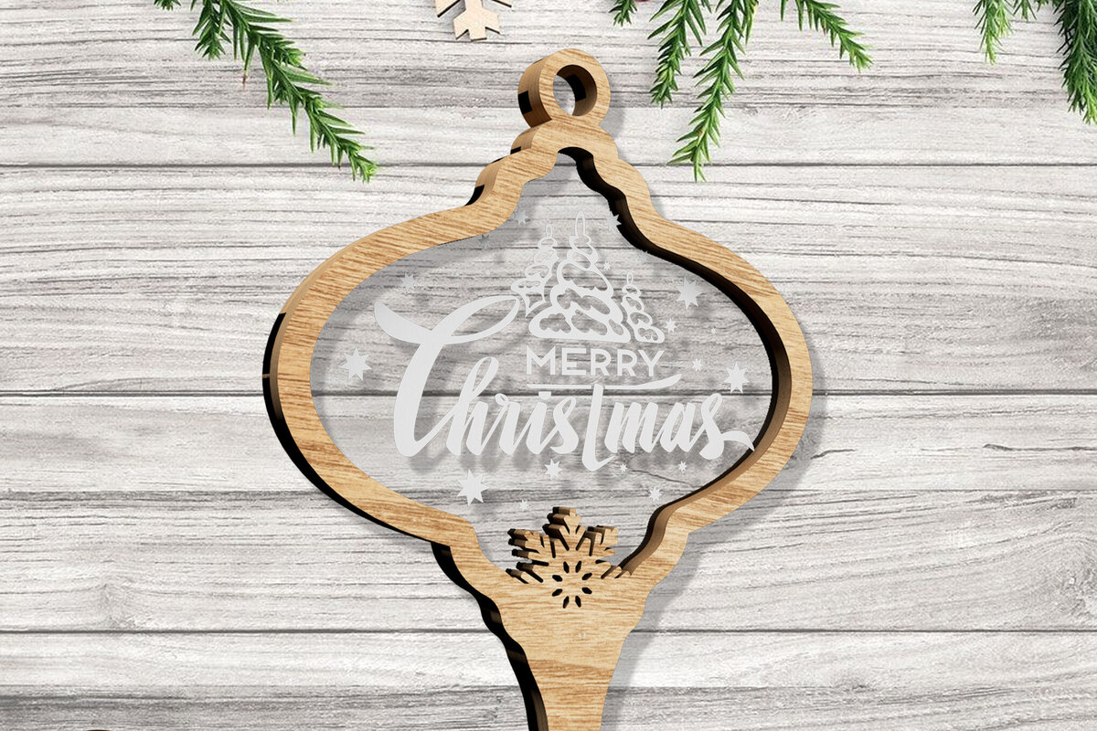 Σετ των 3 Intra απο ξύλο plywood 3mm-4mm πάχος ΧΡΙΣΤΟΥΓΕΝΝΙΑΤΙΚΟ ΣΤΟΛΙΔΙ, Πρότυπο κοπής με λέιζερ Δίασταση 5x3 cm INTRAFABR-82408232