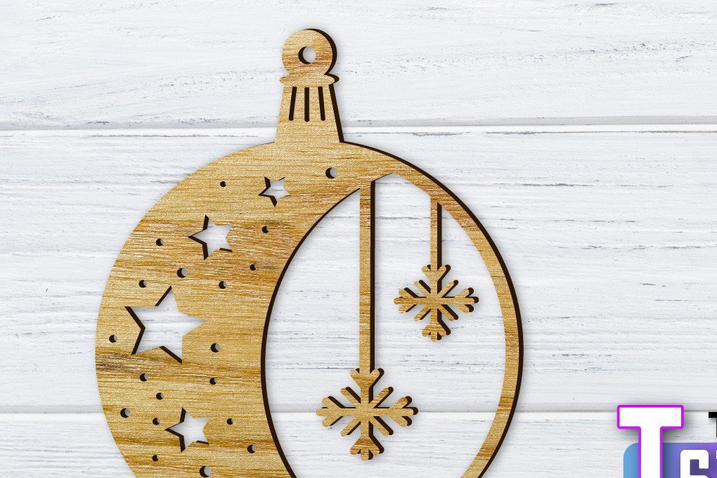 Σετ των 3 Intra απο ξύλο plywood 3mm-4mm πάχος Χριστουγεννιάτικο στολίδι Δίασταση 8x8 cm INTRAFABR-36318489