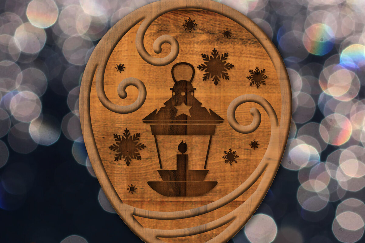 Σετ των 3 Intra απο ξύλο plywood 3mm-4mm πάχος Χριστουγεννιάτικο στολίδι, πολυστρωματική διακόσμηση σπιτιού Δίασταση 4x4 cm INTRAFABR-84508764