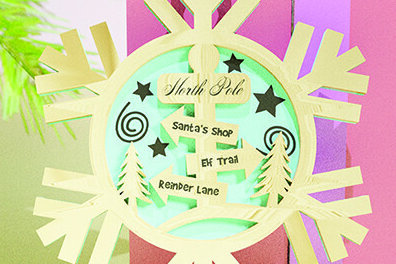 Σετ των 3 Intra απο ξύλο plywood 3mm-4mm πάχος Χριστουγεννιάτικο Στολίδι ΒΟΡΕΙΟΣ ΠΟΛΟΣ Δίασταση 2x2 cm INTRAFABR-15381165